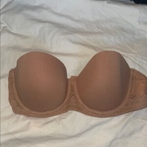 H&M Lace-Trimmed Nude Strapless Bra